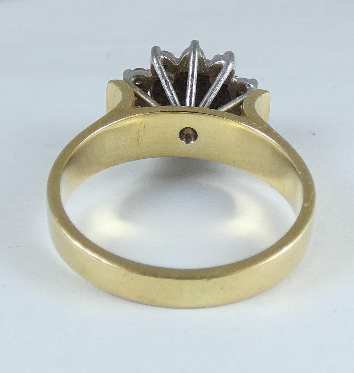 Vintage Solid 18ct Yellow Gold Opal & Diamond Flower Dress Ring Size 7 N 54 Pall