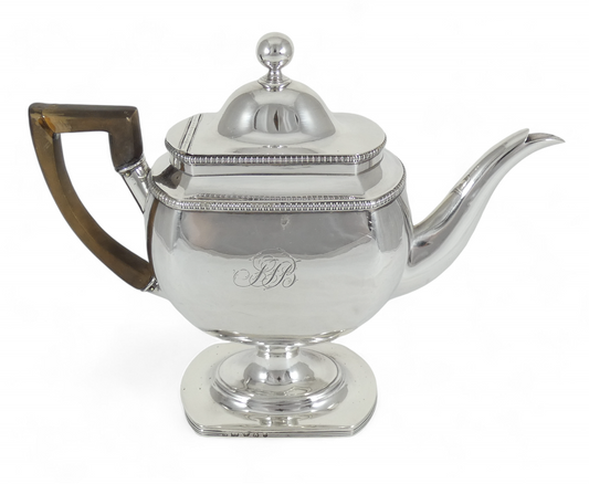 Antique Georgian 1806 Sterling Silver Footed Teapot Coffee Pot Internal Strainer