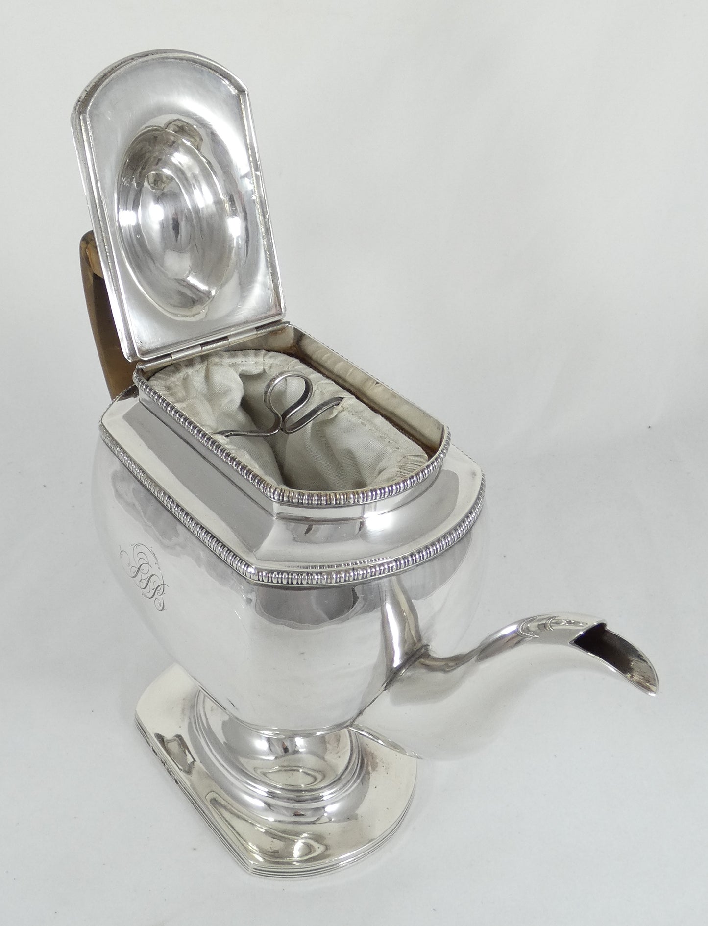 Antique Georgian 1806 Sterling Silver Footed Teapot Coffee Pot Internal Strainer