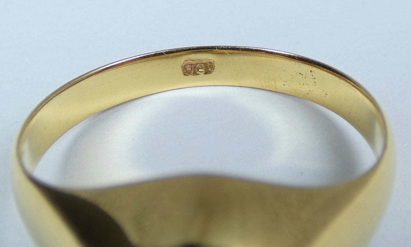 Vintage Solid 9ct Yellow Gold White Topaz Signet Solitaire Dress Ring 11.5 W 65