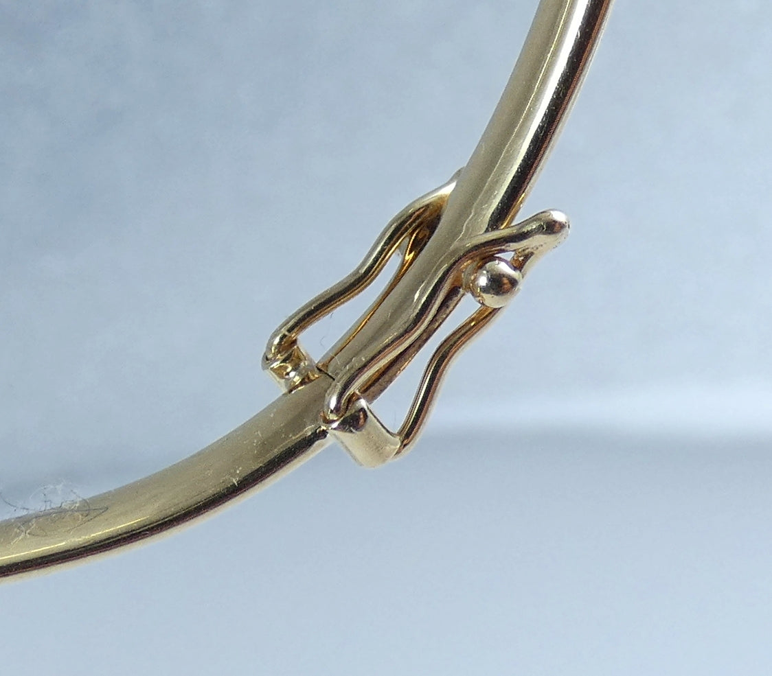 Solid 9ct Yellow Gold & Diamond Infinity Crossover Hinged Bangle Xover Bracelet