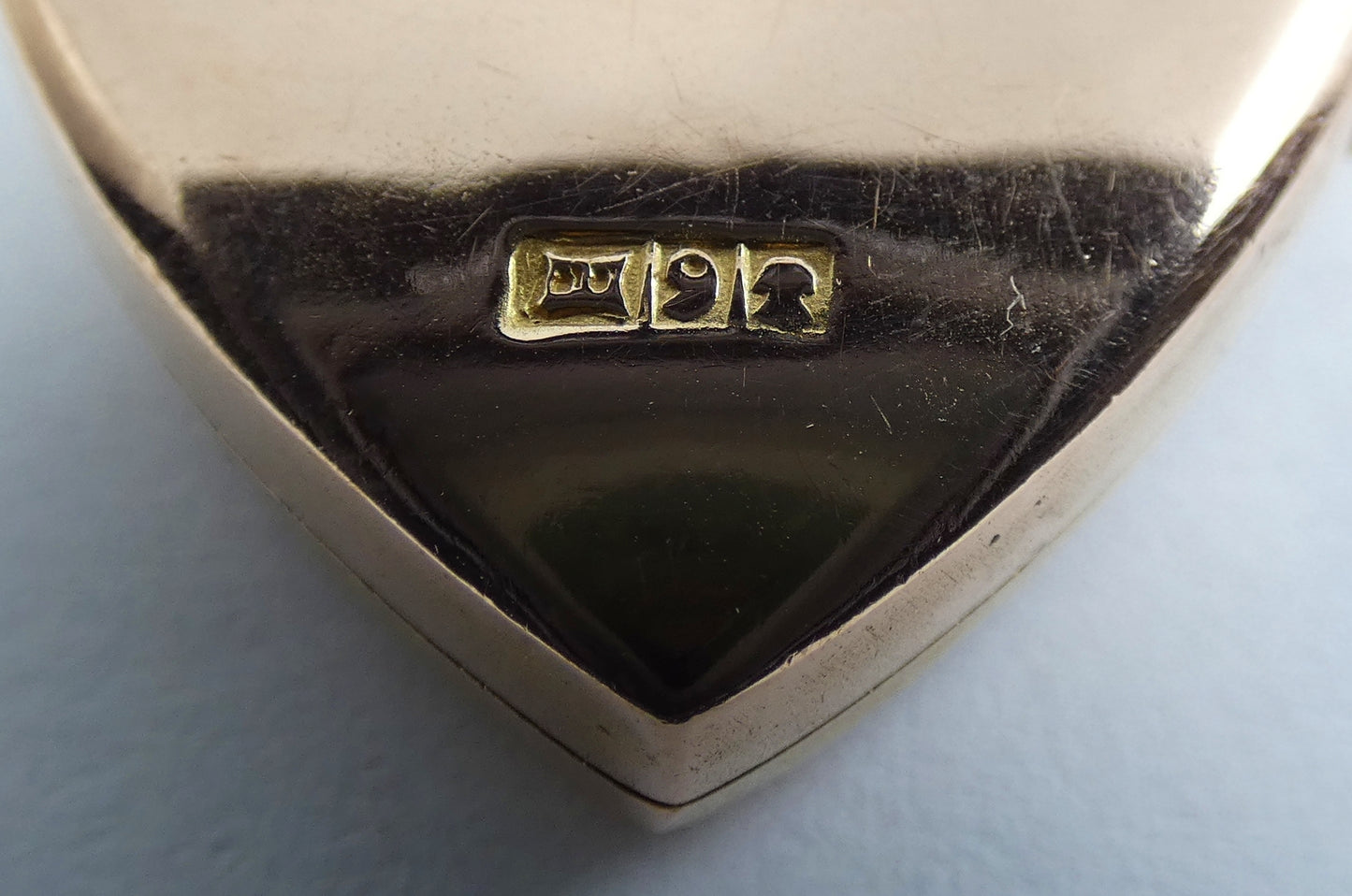 Antique Victorian 1890 Solid 9ct Yellow Gold Large Shield Photo Locket Pendant