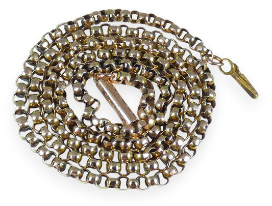 Antique 9ct Yellow Gold 2.5mm Belcher 45cm 17.5" Chain Necklace Barrel Clasp