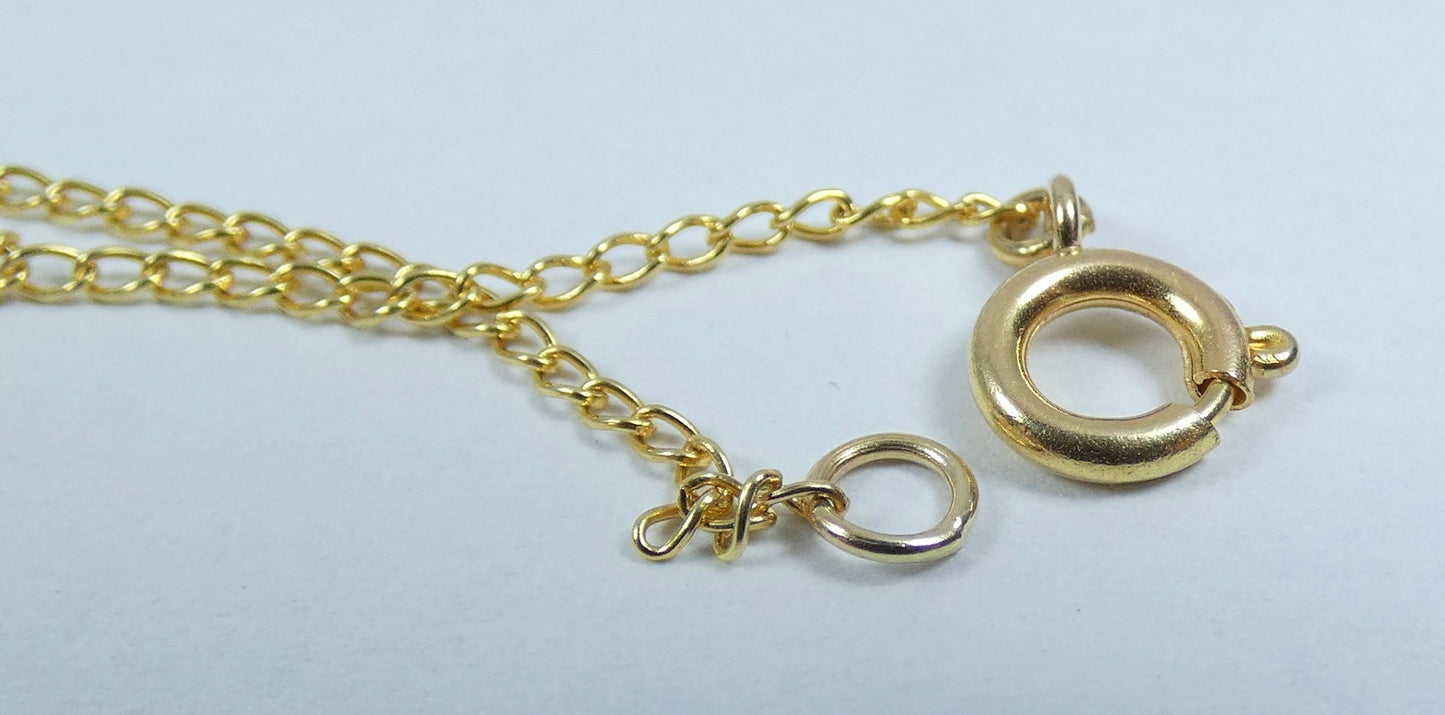 Solid 9ct Yellow Gold Diamond Heart Pendant Necklace 46cm 18" Curb Link Chain