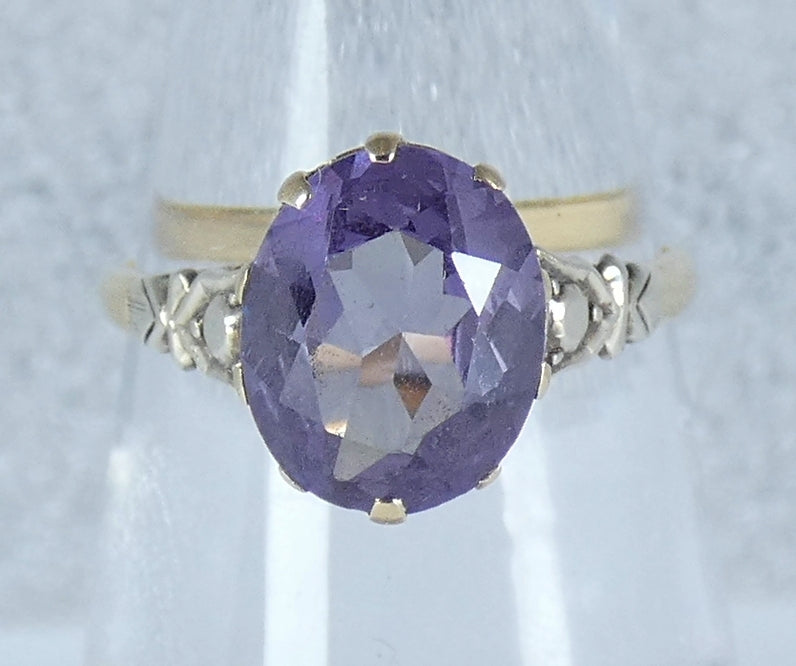 Vintage Solid 9ct Yellow Gold Alexandrite Colour Change Sapphire Ring 7 N 54 375