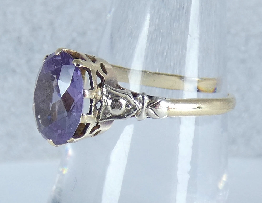 Vintage Solid 9ct Yellow Gold Alexandrite Colour Change Sapphire Ring 7 N 54 375