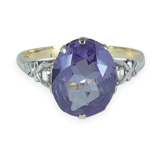 Vintage Solid 9ct Yellow Gold Alexandrite Colour Change Sapphire Ring 7 N 54 375