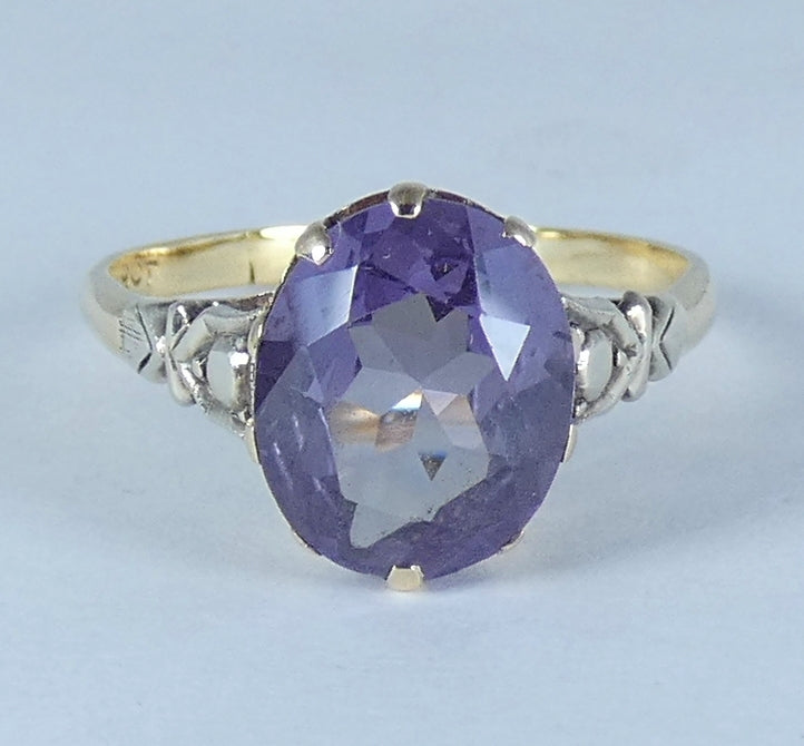 Vintage Solid 9ct Yellow Gold Alexandrite Colour Change Sapphire Ring 7 N 54 375