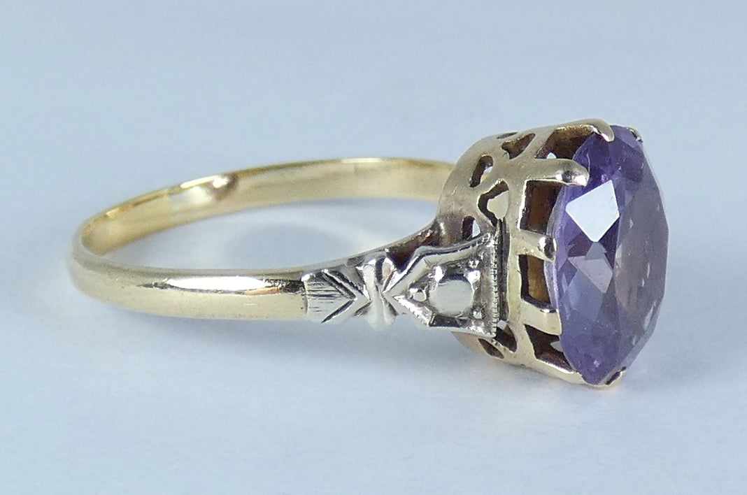 Vintage Solid 9ct Yellow Gold Alexandrite Colour Change Sapphire Ring 7 N 54 375