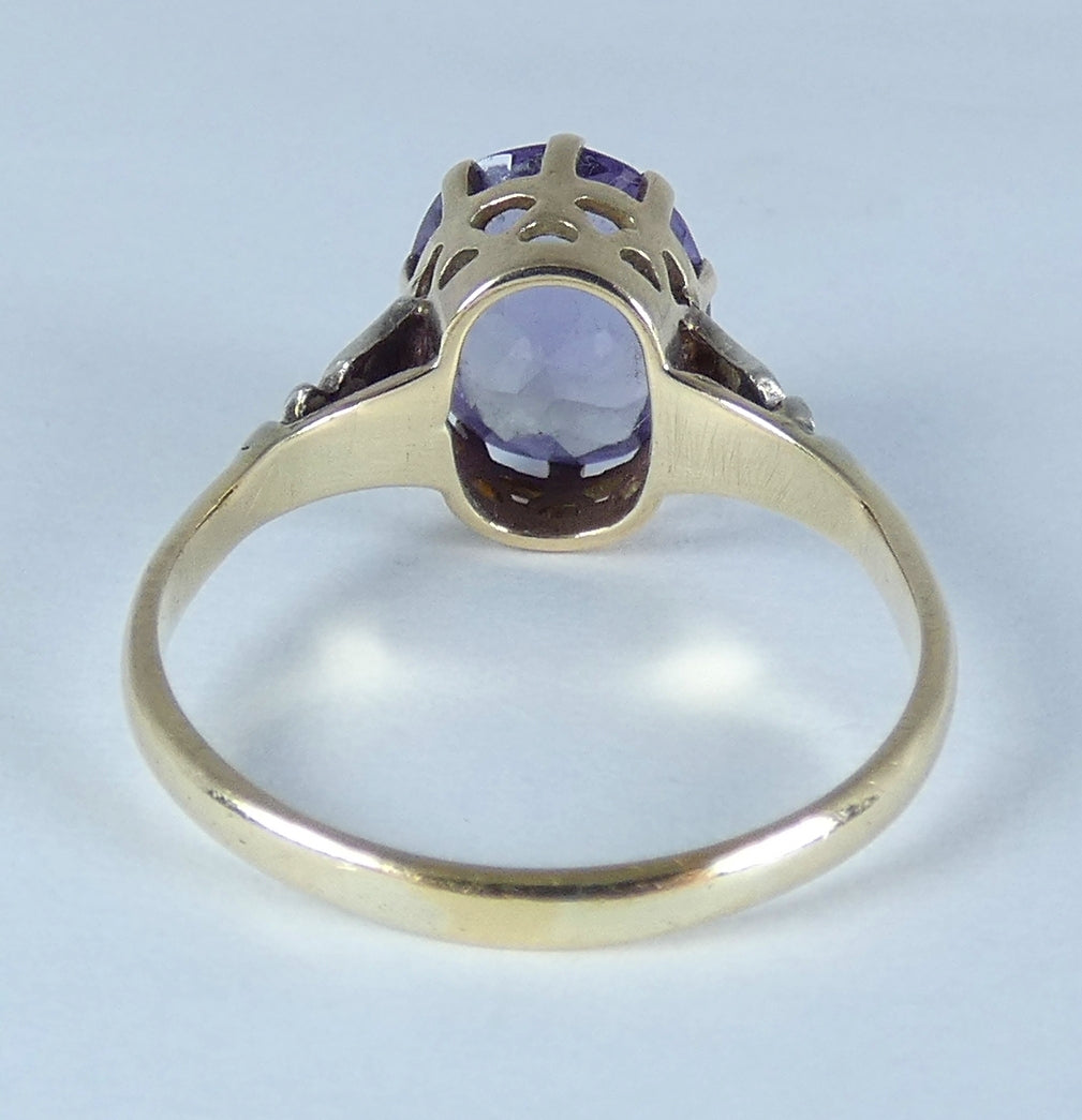 Vintage Solid 9ct Yellow Gold Alexandrite Colour Change Sapphire Ring 7 N 54 375