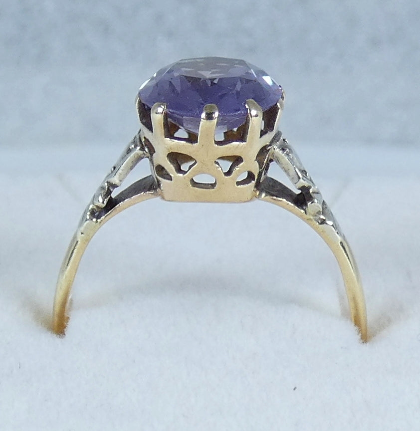 Vintage Solid 9ct Yellow Gold Alexandrite Colour Change Sapphire Ring 7 N 54 375