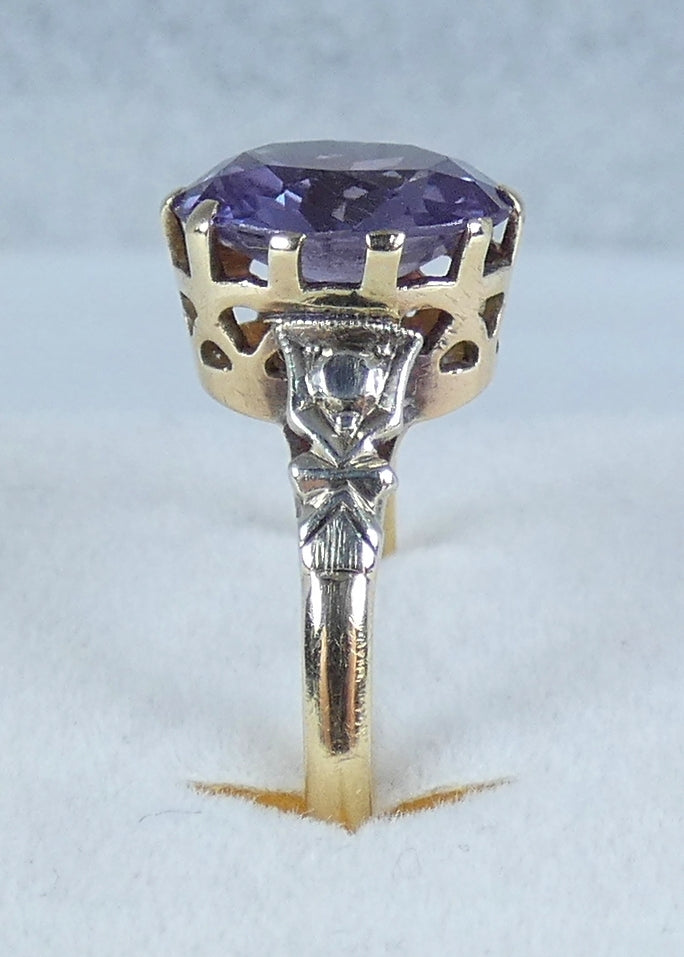 Vintage Solid 9ct Yellow Gold Alexandrite Colour Change Sapphire Ring 7 N 54 375