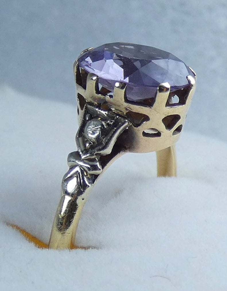 Vintage Solid 9ct Yellow Gold Alexandrite Colour Change Sapphire Ring 7 N 54 375