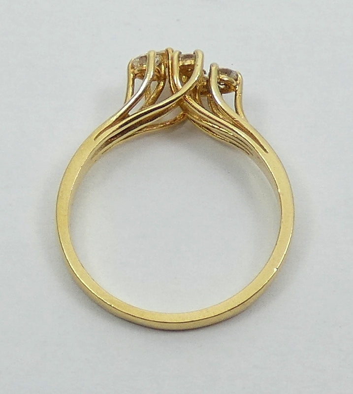 Solid 18ct Yellow Gold 0.33ct Diamond Cluster Dress Engagement Ring Size 7 N 54