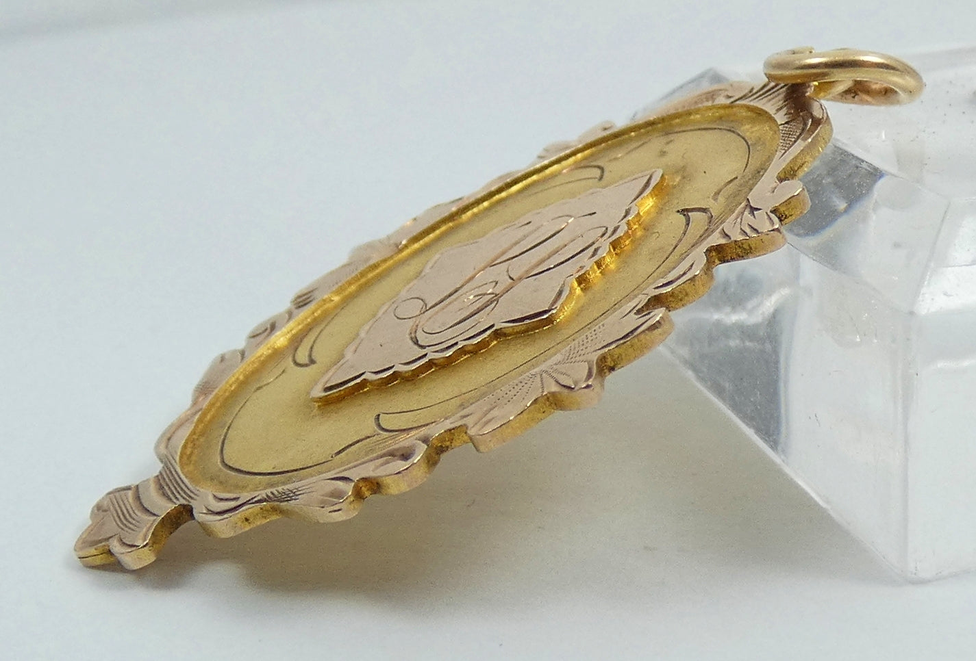 Antique 1924 Solid 9ct Yellow Gold Sports Medal Fob Pendant Willis & Sons 6gm