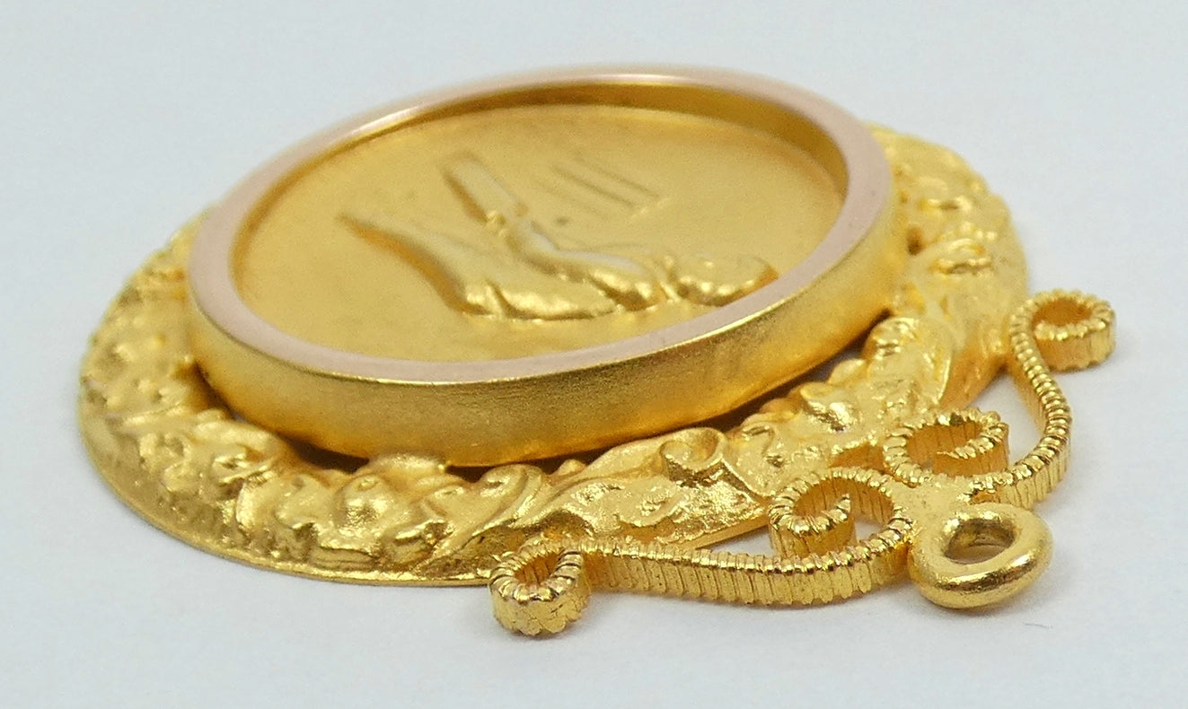 Antique 1929 Solid 9ct Yellow Gold Cricket Sports Medal Fob Pendant Batting Avg