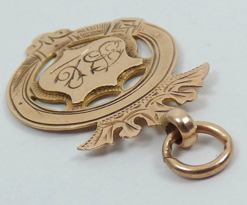 Antique 1911 Solid 9ct Yellow Gold National Dancing Medal Fob Pendant Werris Ck