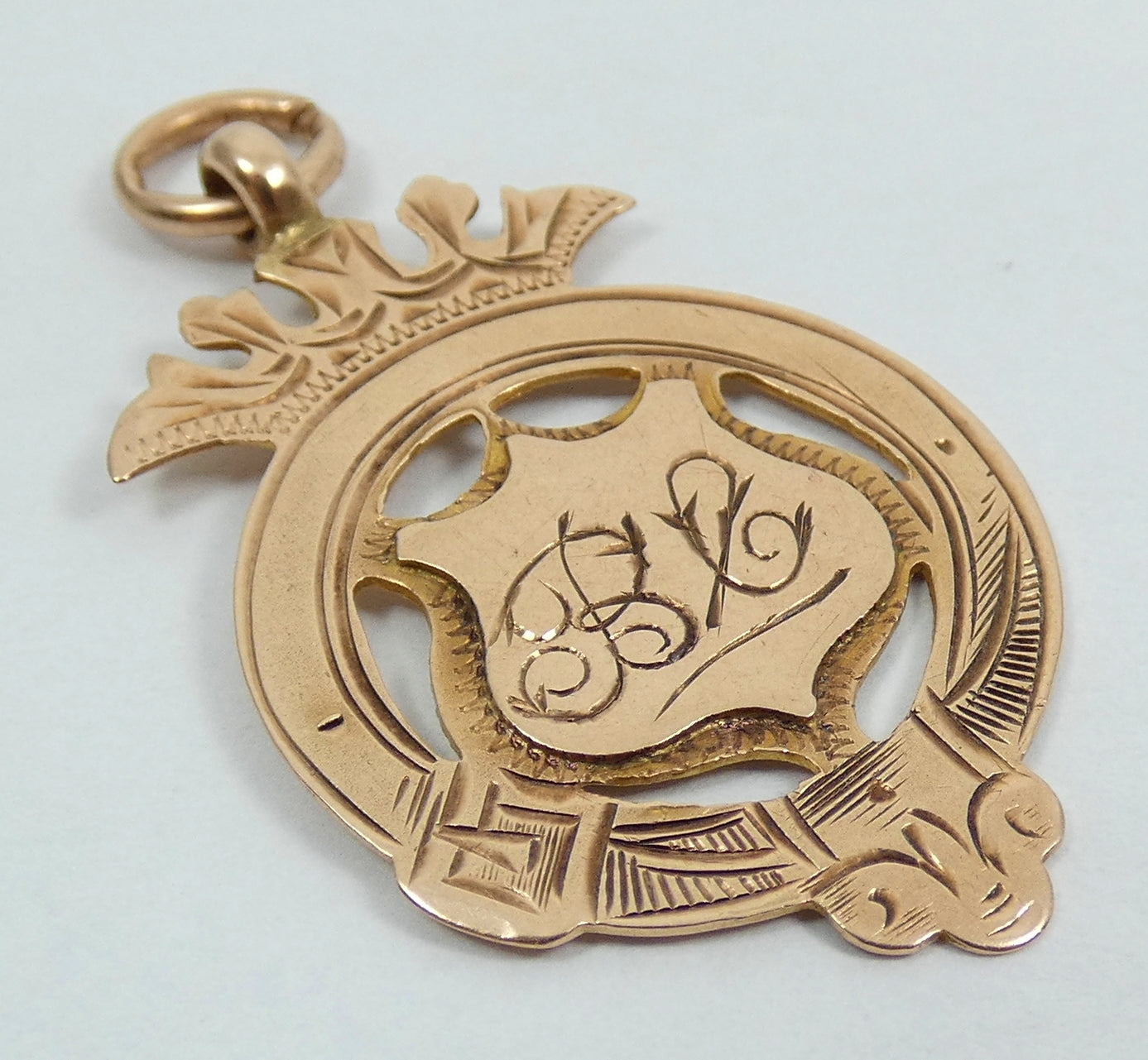 Antique 1911 Solid 9ct Yellow Gold National Dancing Medal Fob Pendant Werris Ck