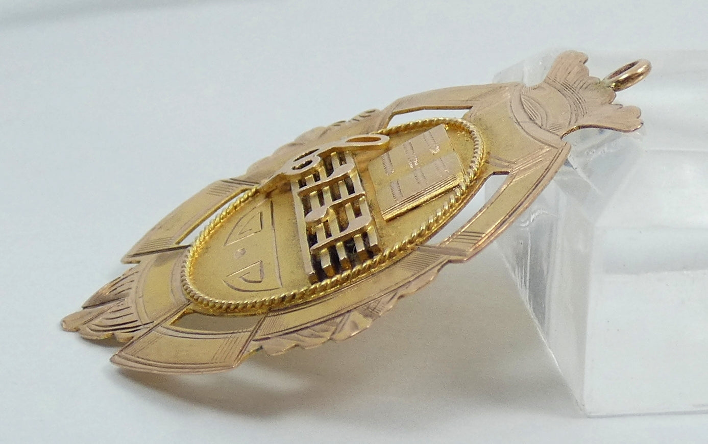 Antique 1929 Solid 9ct Gold Burndale School Orchestra Music Medal Fob Pendant