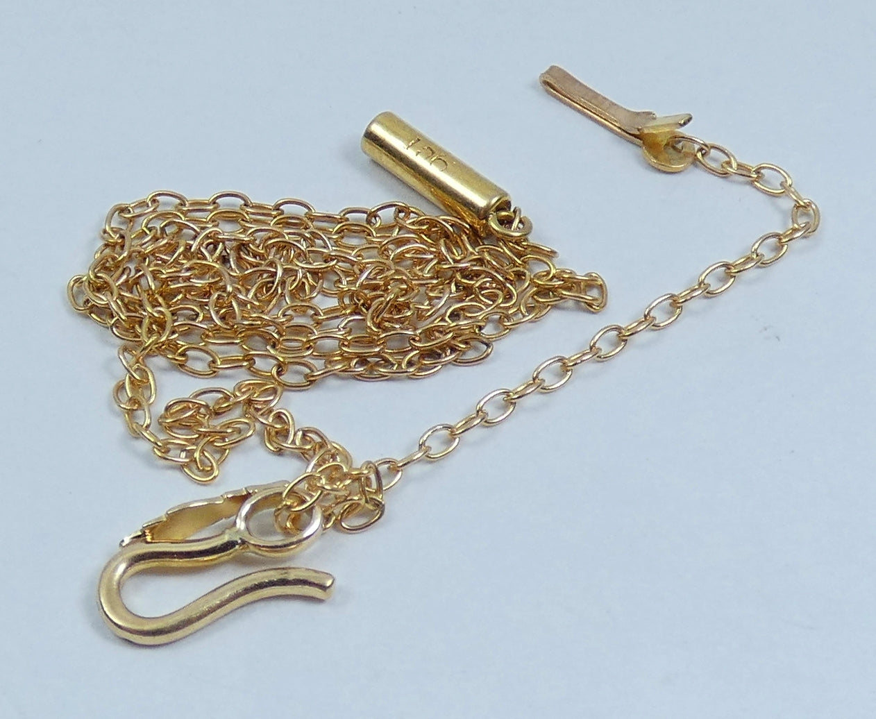 Antique Vintage Solid 9ct Yellow Gold 41cm 16" Necklace 1.5mm Cable Chain & Bail