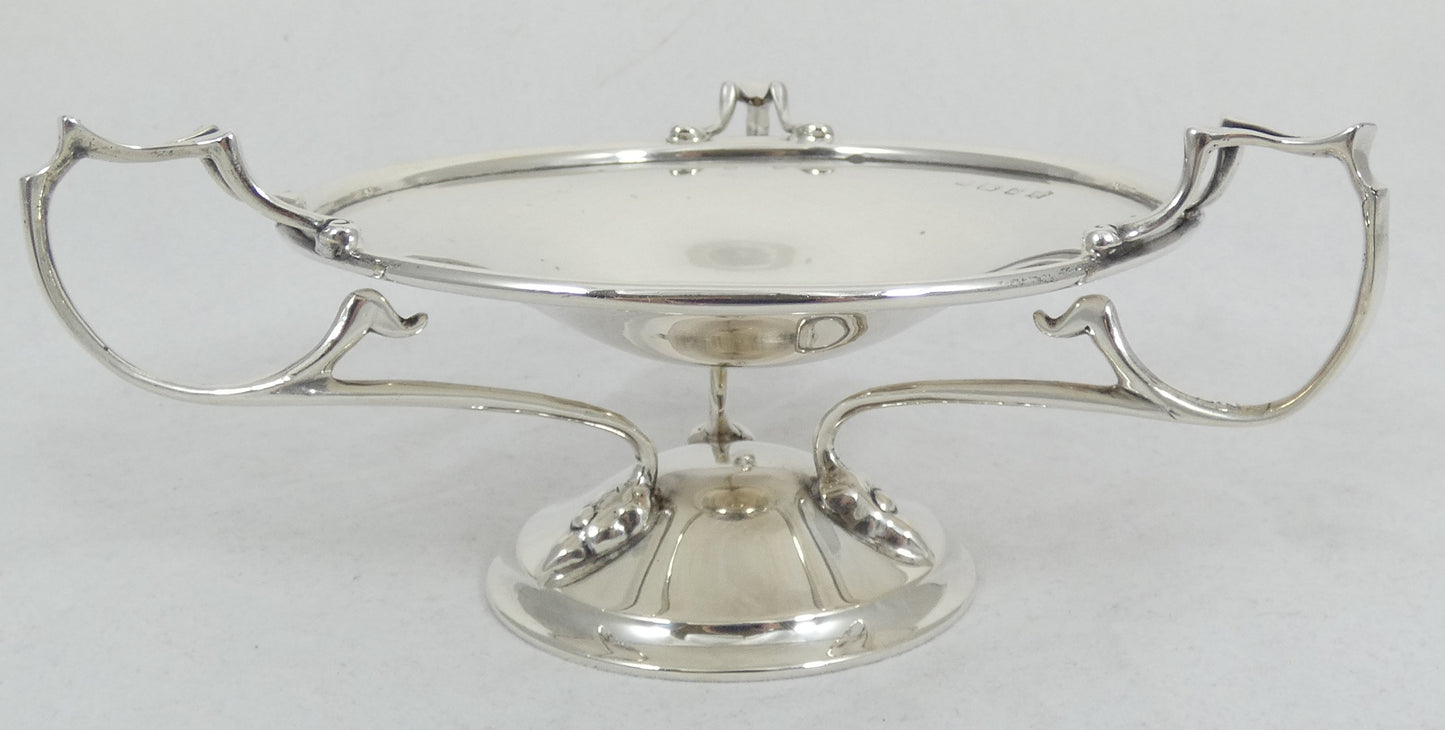 Antique Art Nouveau 1906 Sterling Silver Tri-Handle Comport Lolly Bowl Nut Dish