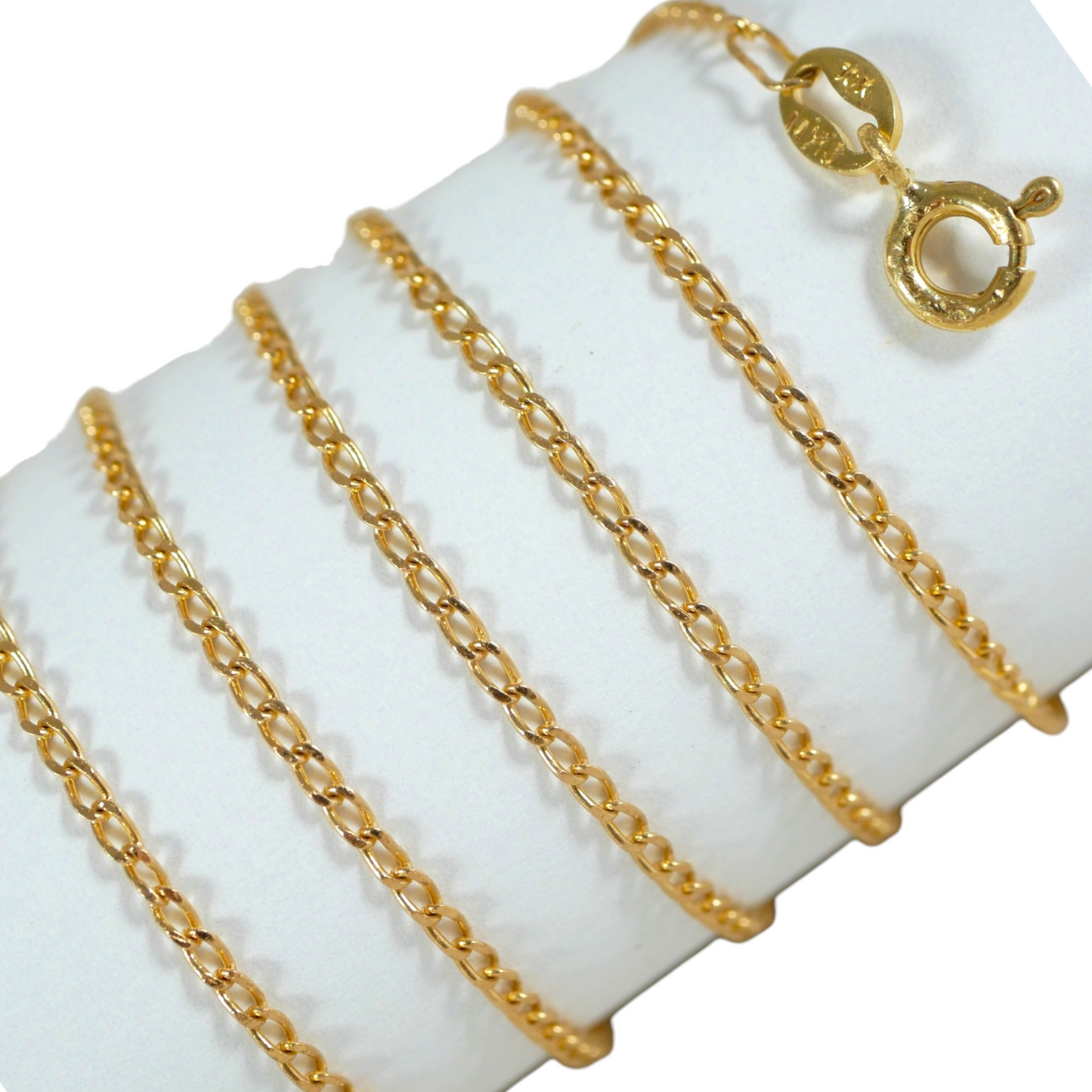 Solid 10ct Yellow Gold Long 52cm 20.5" Cuban 1mm Link Chain Necklace Miami MHJ
