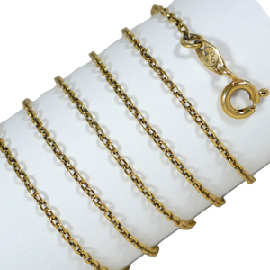 Vintage Austrian Solid 14ct Yellow Gold 53cm 21" 1mm Cable Link Necklace Chain