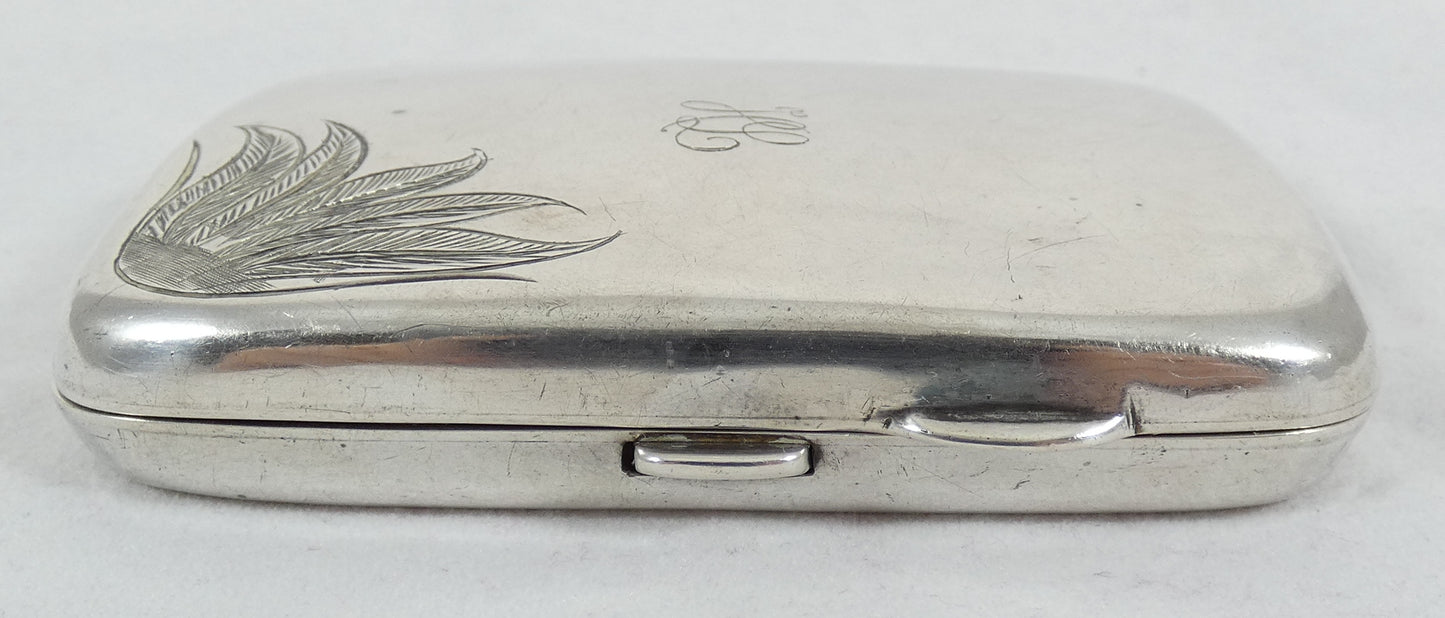 Antique Art Deco 1920 W J Sanders Australian Sterling Silver Cigarette Card Case