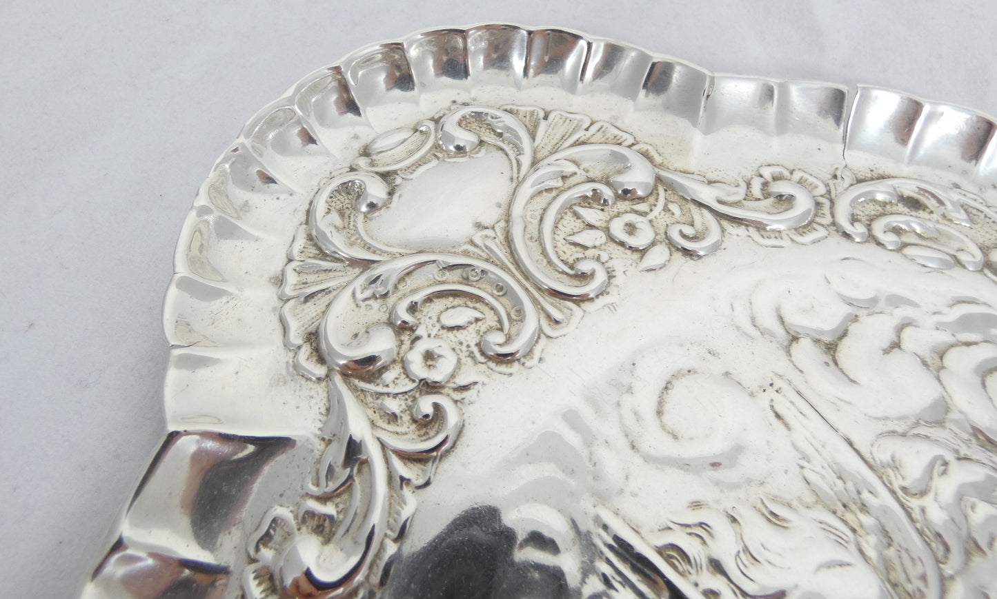 Antique Edwardian 1913 Sterling Silver Reynolds Angels Dressing Table Tray Dish