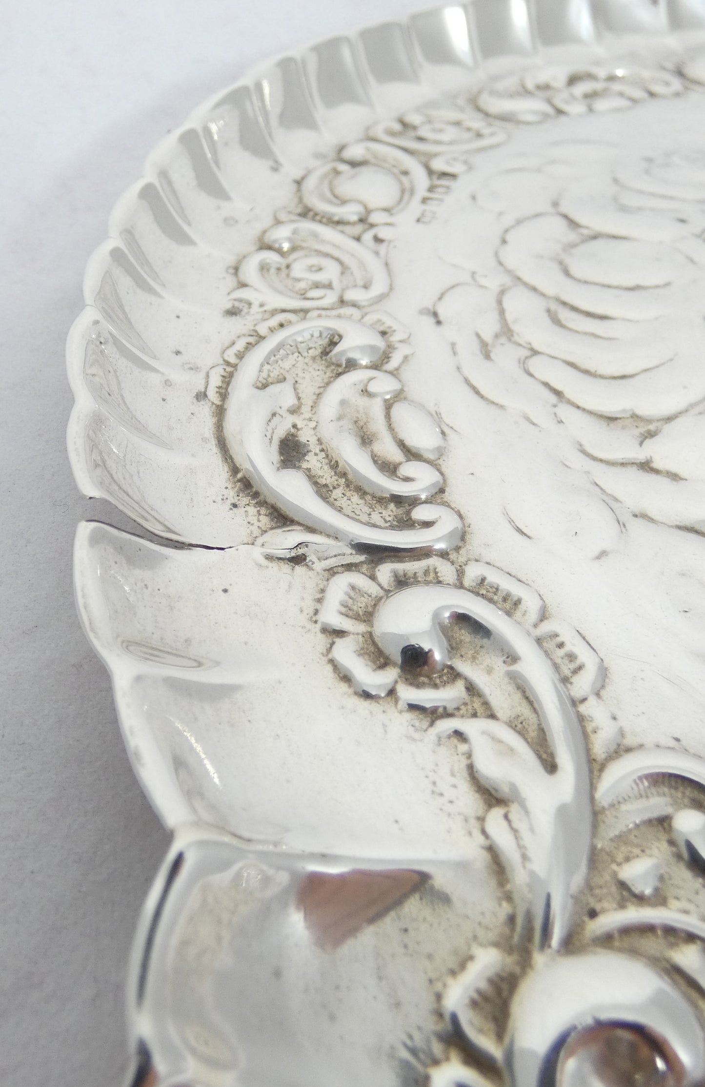 Antique Edwardian 1913 Sterling Silver Reynolds Angels Dressing Table Tray Dish