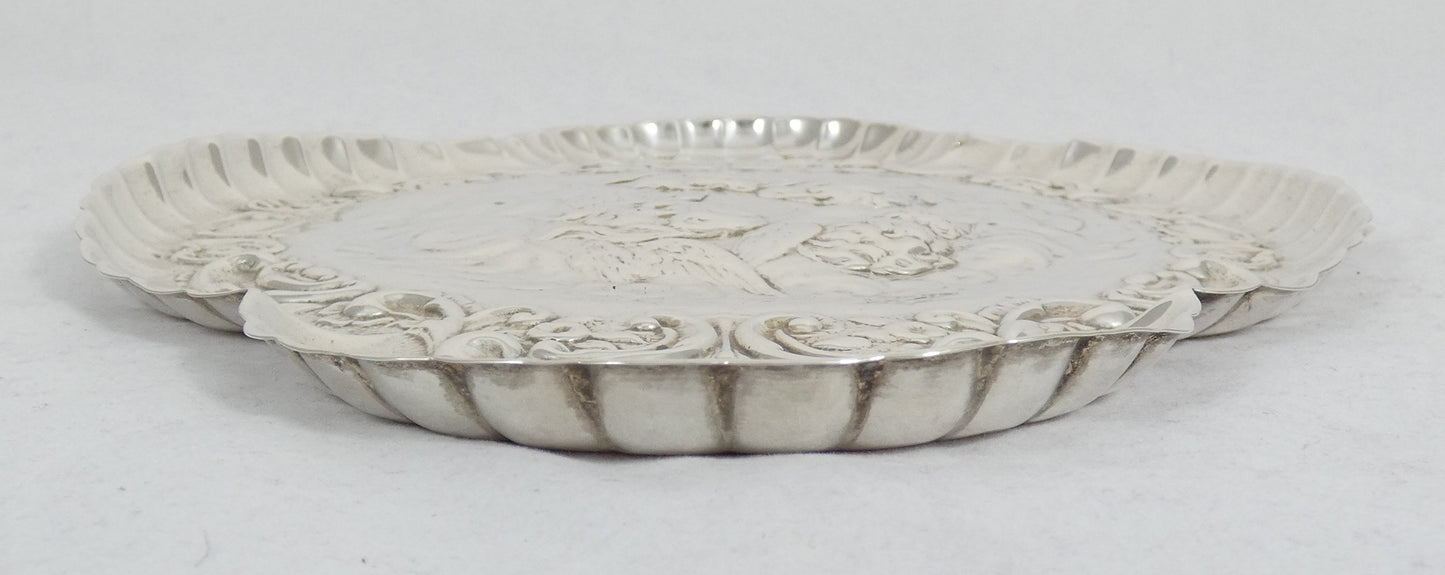 Antique Edwardian 1913 Sterling Silver Reynolds Angels Dressing Table Tray Dish