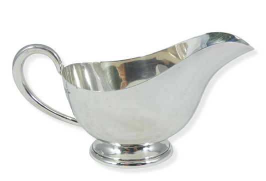 Antique Edwardian 1915 Large Sterling Silver Gravy Boat Sauce Jug Walker & Hall