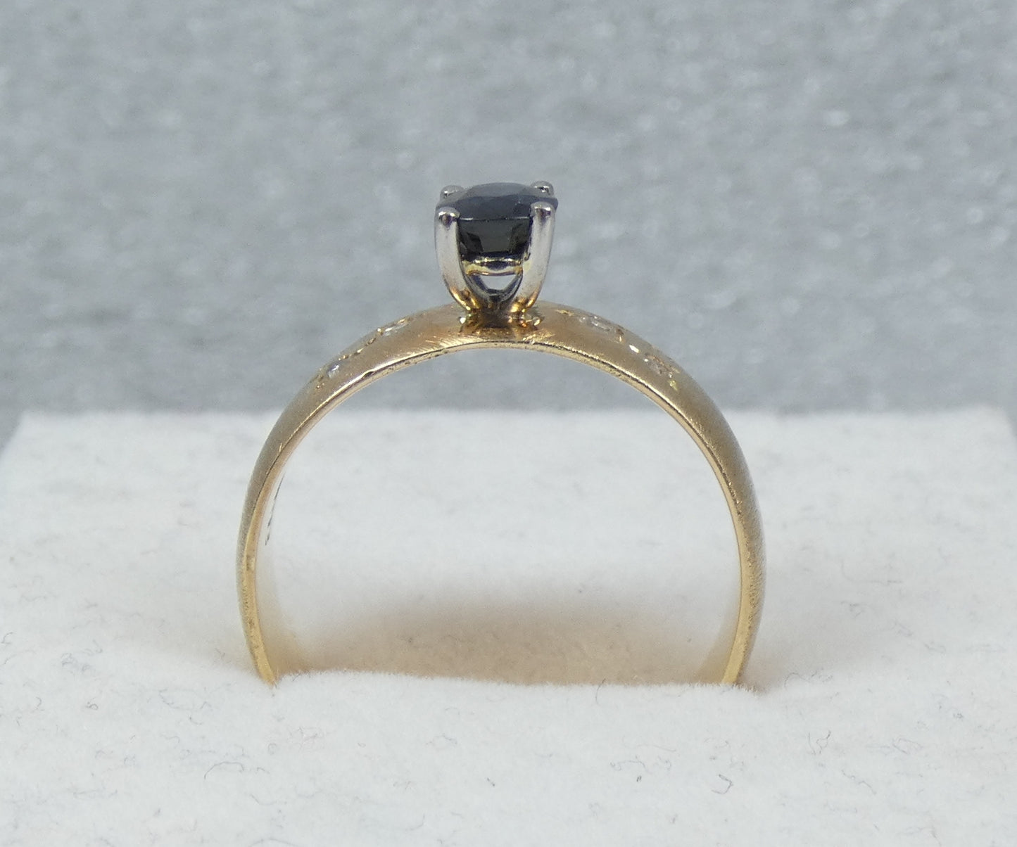 Vintage Solid 18ct Yellow Gold Natural Sapphire Diamond Dress Ring Size 6.5 M 52