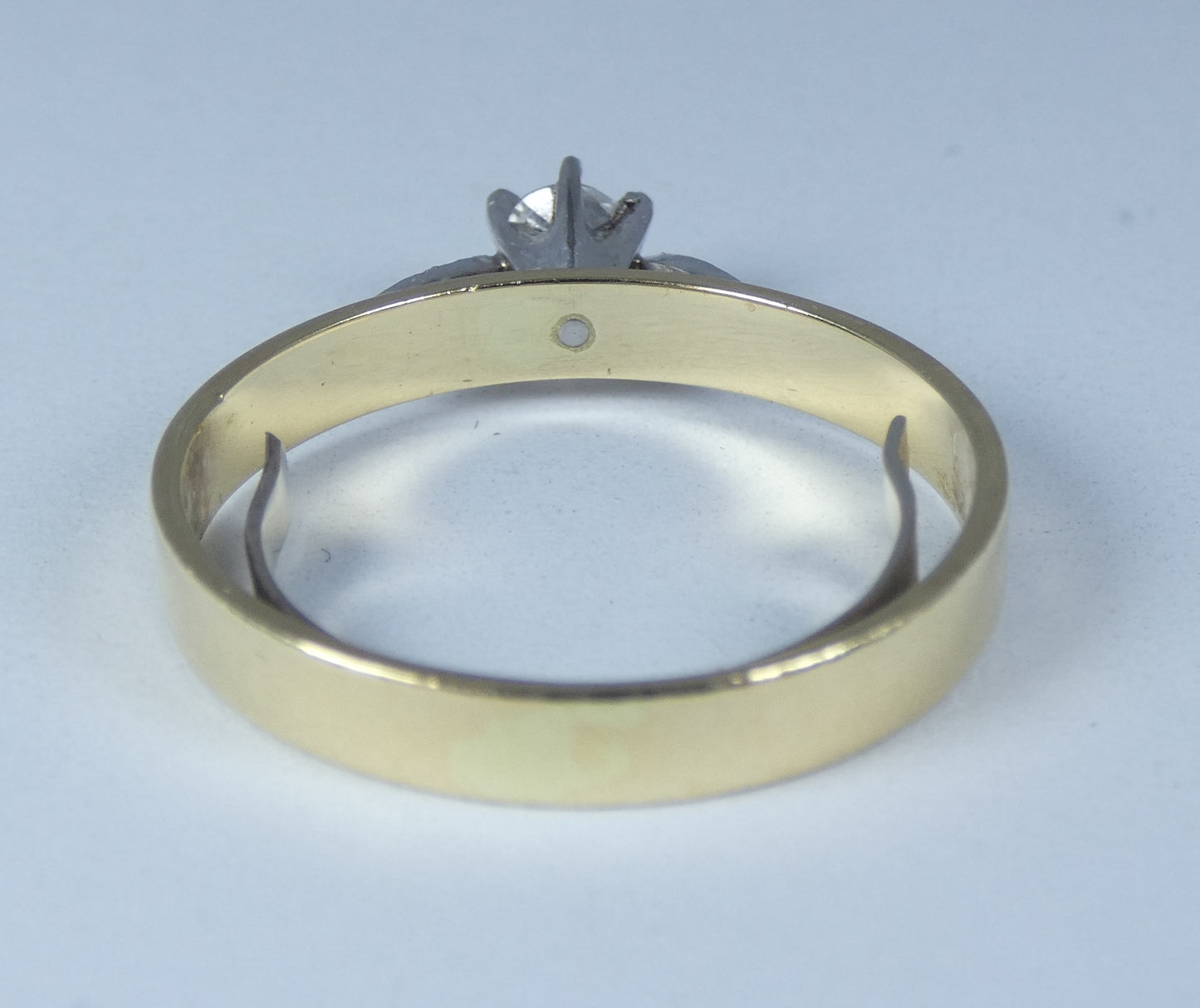 Vintage Solid 18ct Yellow Gold Platinum Diamond Engagement Band Ring Size 8 P 56