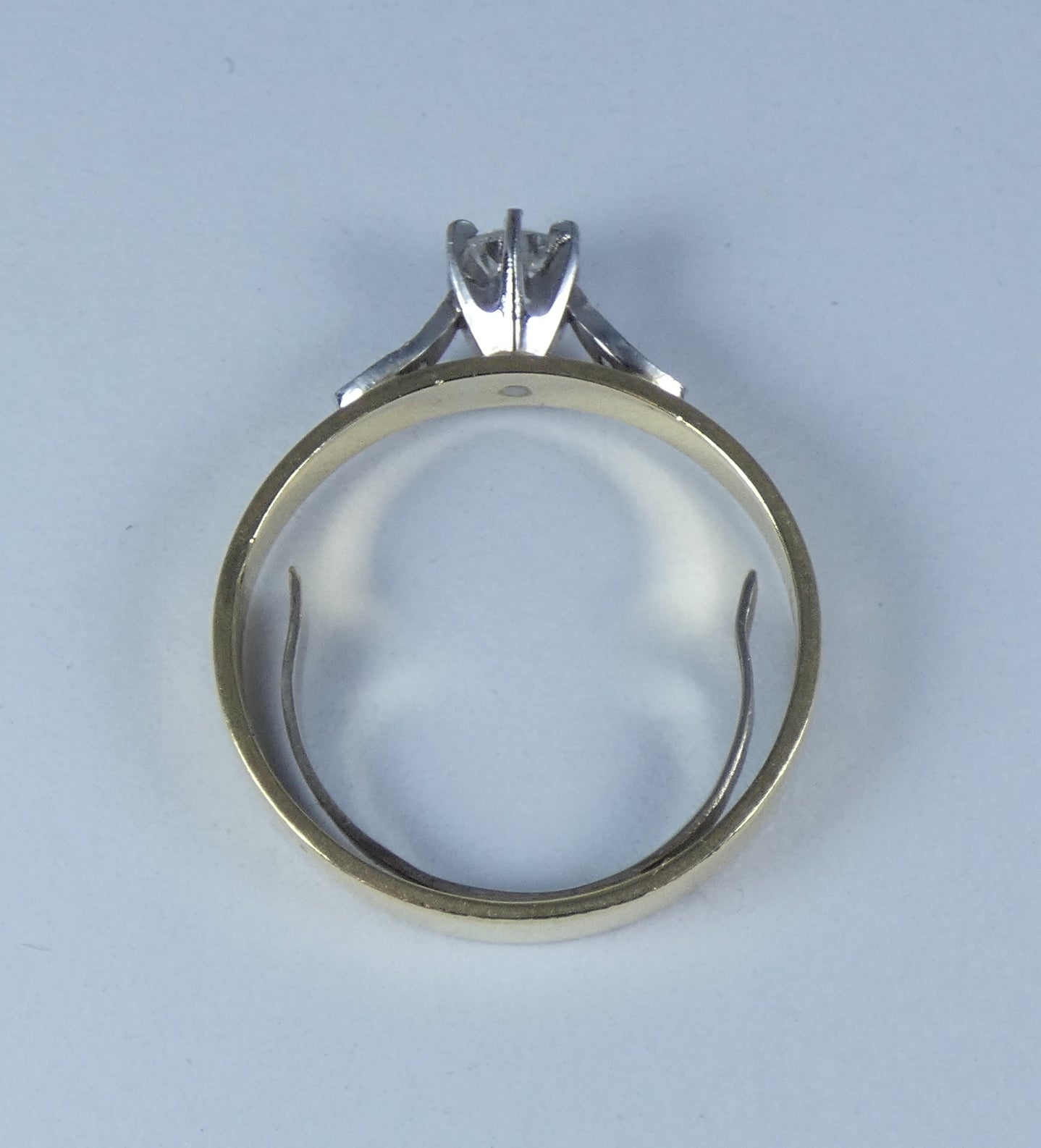 Vintage Solid 18ct Yellow Gold Platinum Diamond Engagement Band Ring Size 8 P 56