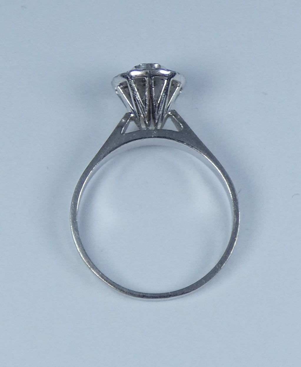 Solid 18ct White Gold & .25ct Diamond Engagement Dress Band Ring Size 8.5 Q 58