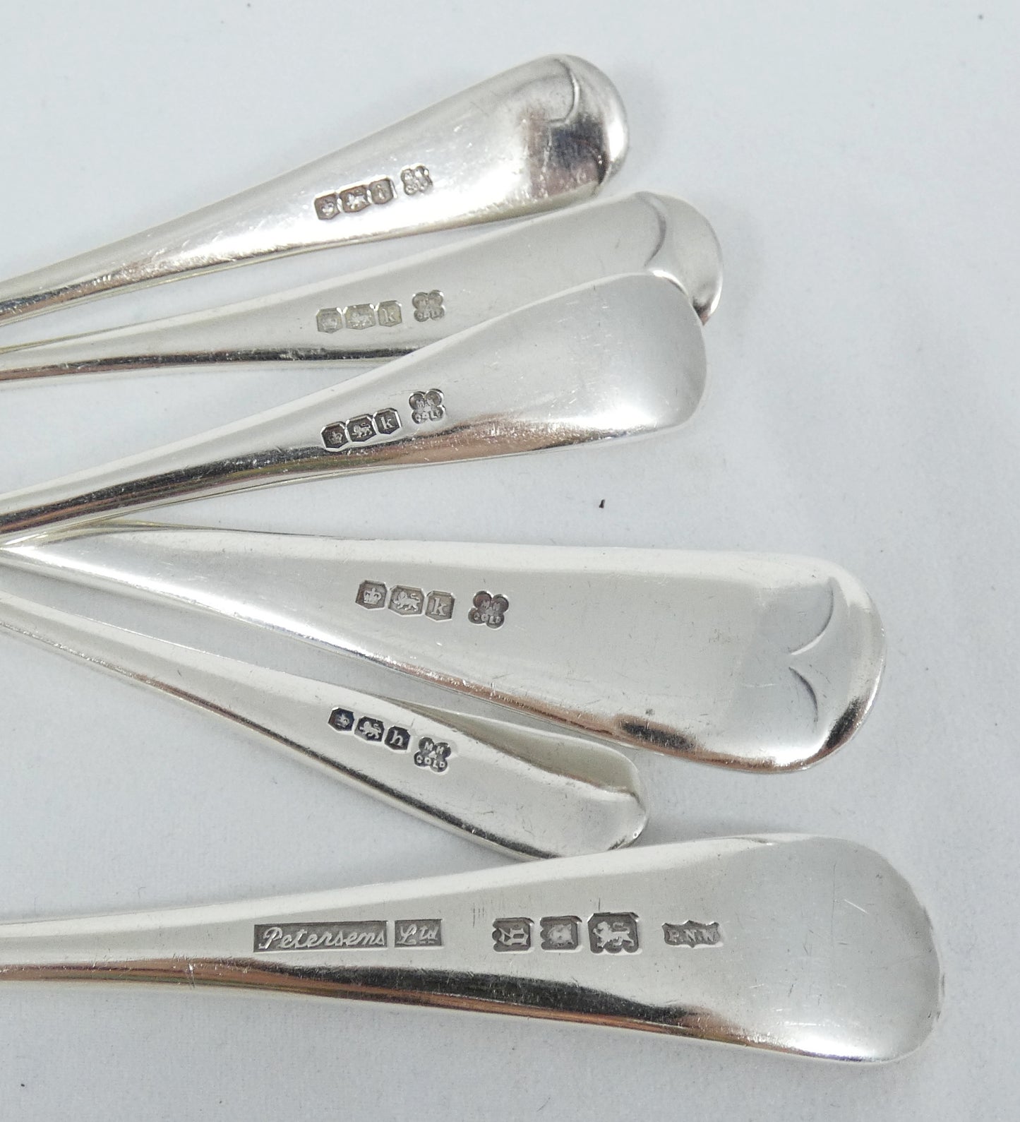 Antique Art Deco 1922 32pc 6p Sterling Silver Cutlery Set Old English Fork Spoon