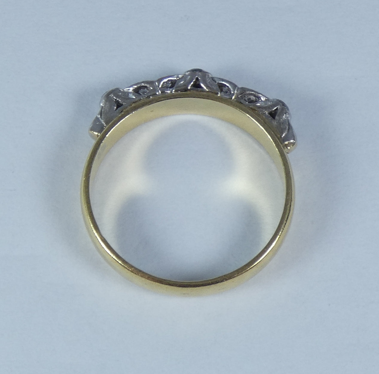 Antique Art Deco Solid 18ct Yellow Gold White Stone Dress Ring Size 7.5 O 55 750