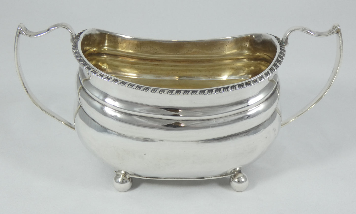 Antique Georgian 1814 Sterling Silver Large Sugar Bowl Twin Handle Tea Set RP