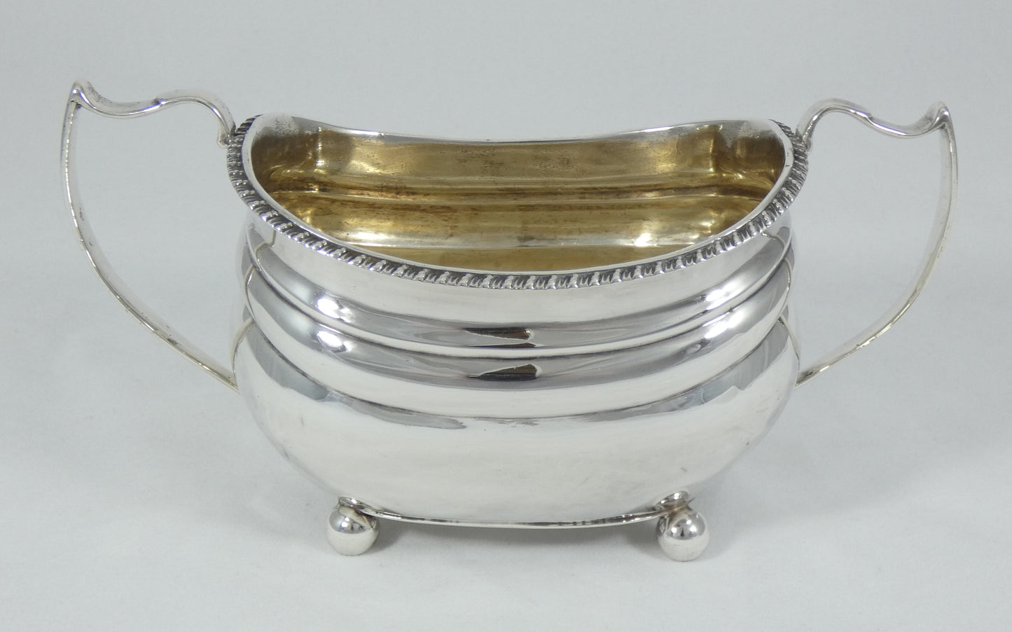 Antique Georgian 1814 Sterling Silver Large Sugar Bowl Twin Handle Tea Set RP