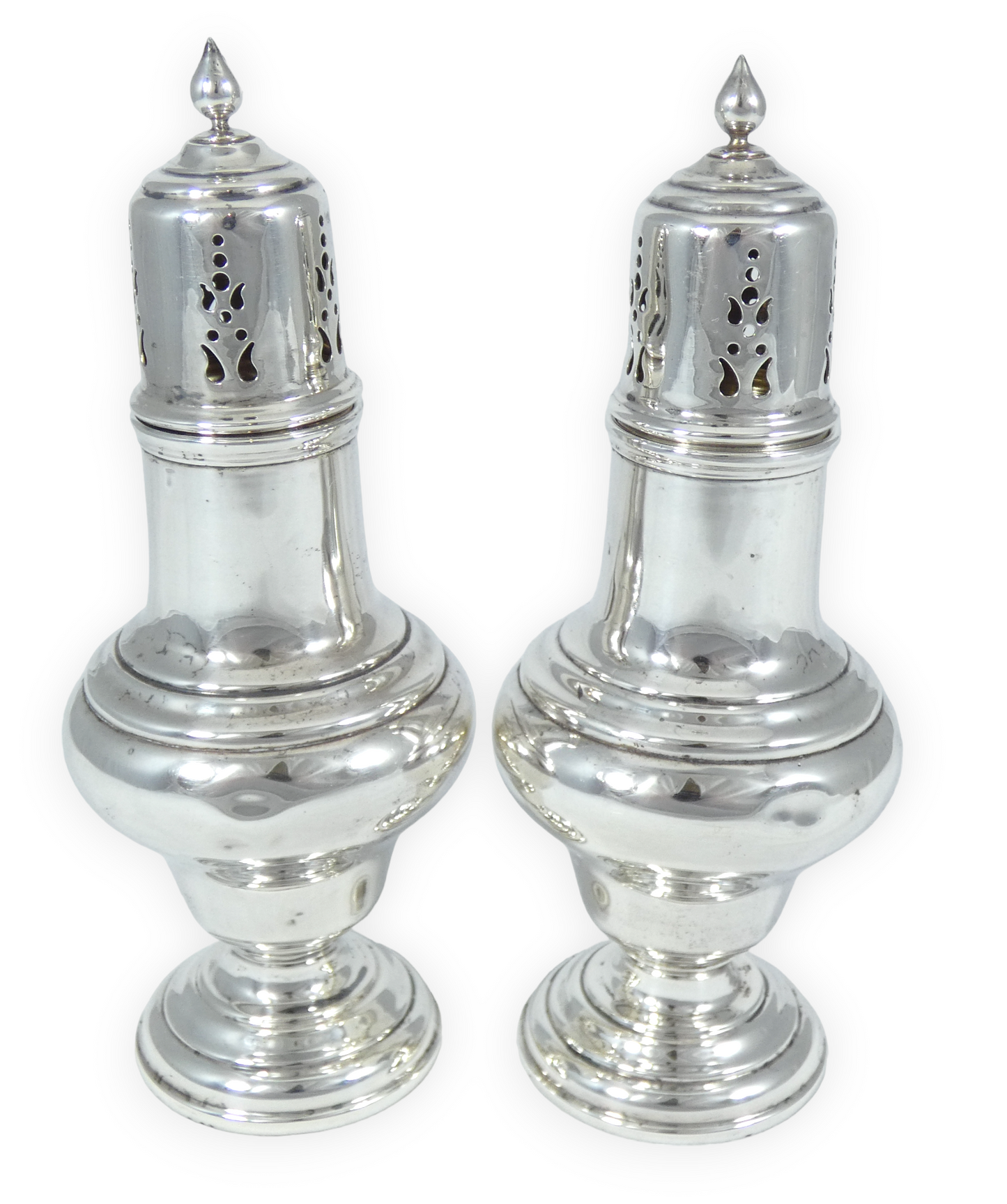 Antique Pair Victorian 1894 Sterling Silver Sugar Casters Shakers Sifters Castor