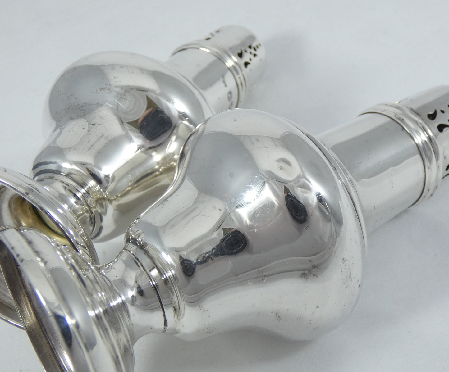 Antique Pair Victorian 1894 Sterling Silver Sugar Casters Shakers Sifters Castor