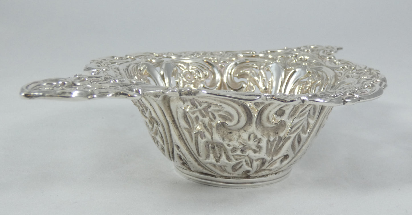 Antique Edwardian 1912 Sterling Silver Bon Bon Lolly Dish Bowl Plate Repousse HM