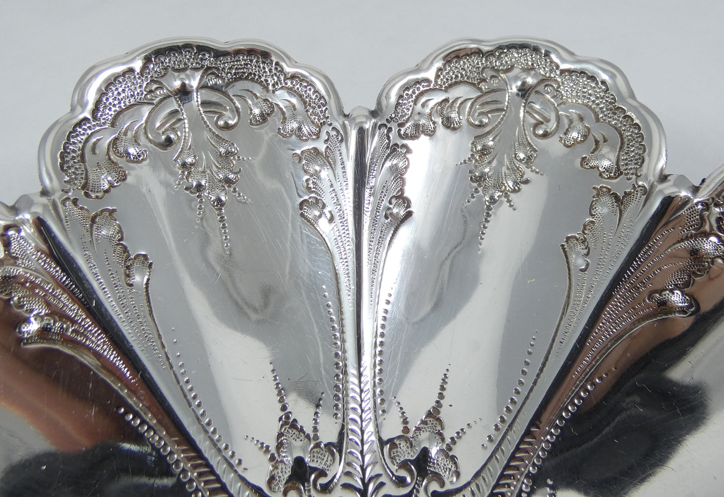 Antique Victorian 1895 Pair of Sterling Silver Bon Bon Lolly Bowls Dish Plate HA