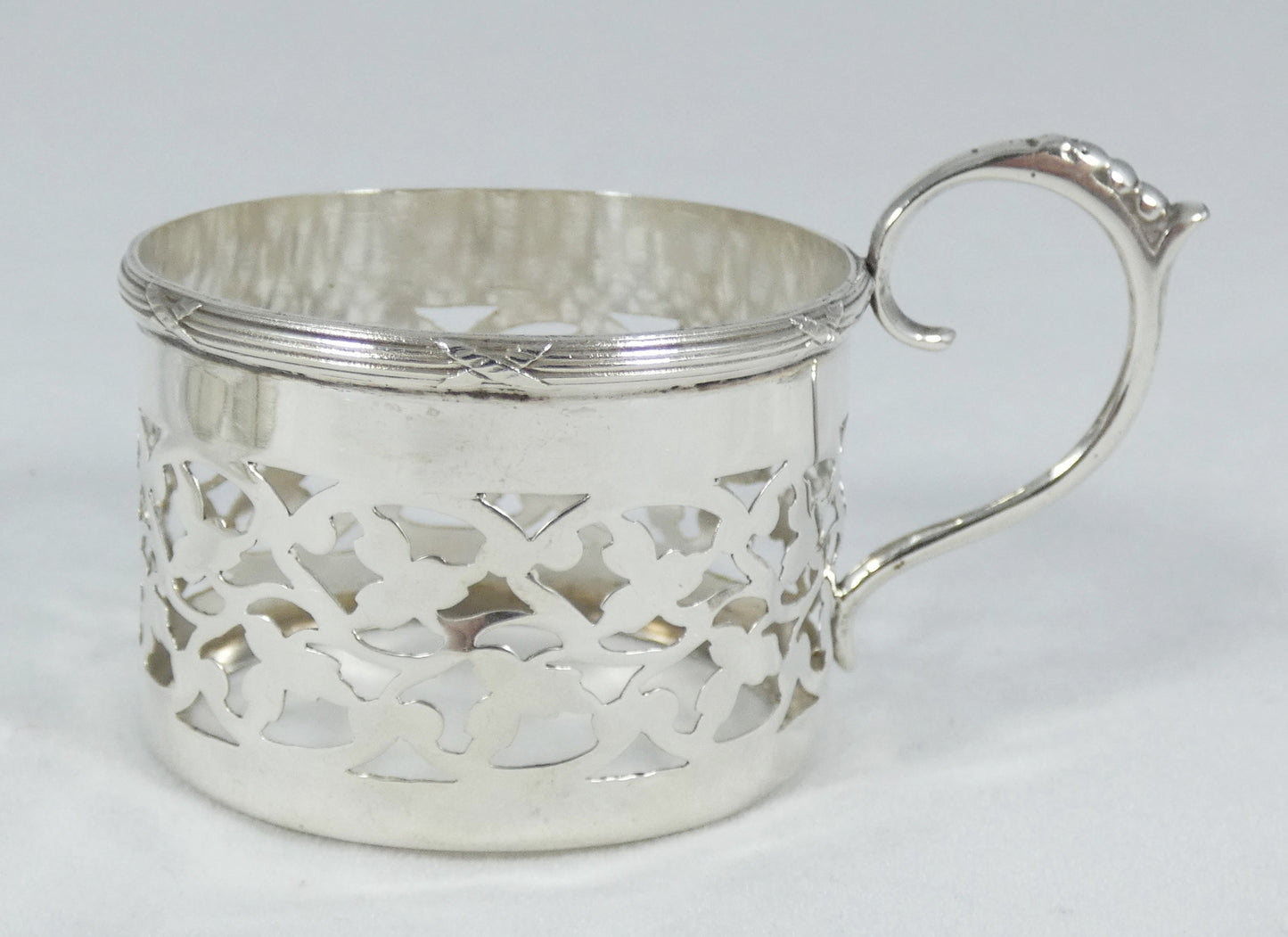Antique Edwardian Set of 6 Sterling Silver Demitasse Coffee Liqueur Cup Holders
