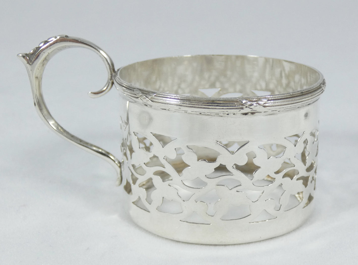 Antique Edwardian Set of 6 Sterling Silver Demitasse Coffee Liqueur Cup Holders
