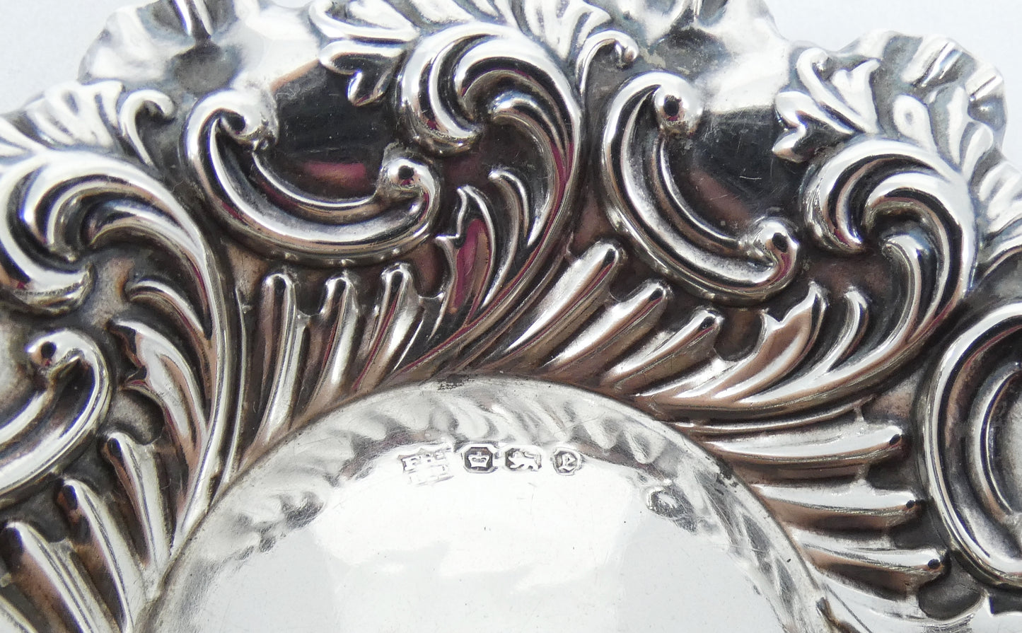 Antique Victorian 1897 Pair of Sterling Silver Bon Bon Lolly Dishes Bowls Dish