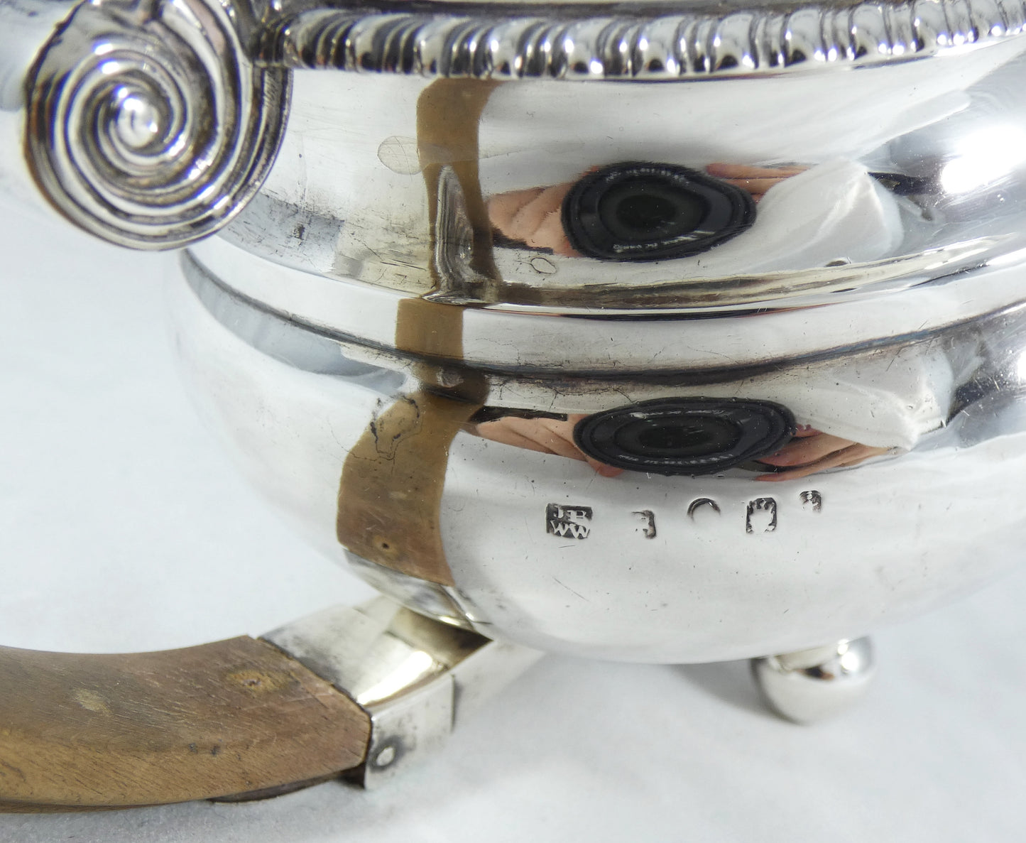 Antique Georgian 1820 Rare York Sterling Silver Teapot Tea Pot Barber & Whitwell