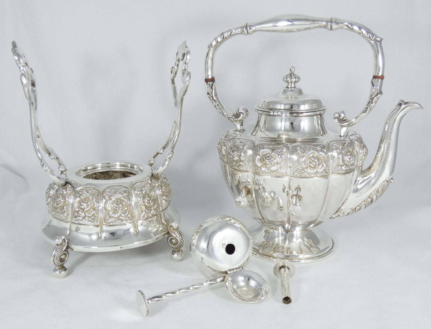 Antique Vintage 1950 FarFan Spratling Mexican Sterling Silver Spirit Kettle Pot