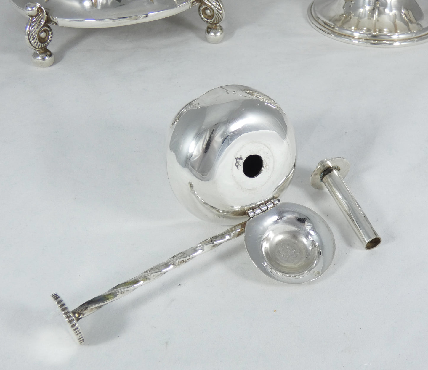 Antique Vintage 1950 FarFan Spratling Mexican Sterling Silver Spirit Kettle Pot